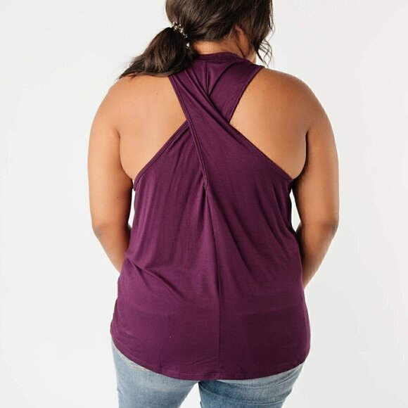 Cherish Plum Twist Racerback Workout Tank - Picture 3 of 5